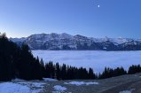 Ausblick vom Schlafzimmer auf Kanisfluh und Nebelmeer