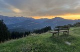 Sonnenuntergang mit Blick auf Hangspitze